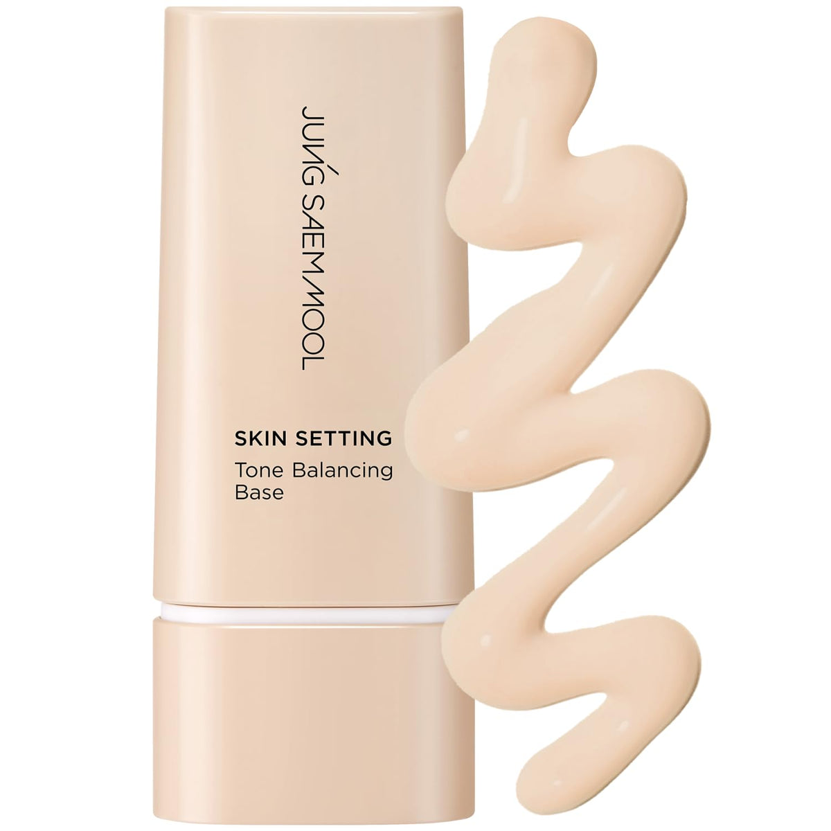 Jung Saem Mool Skin Setting Tone Balancing Base bottle showing natural beige tint for a seamless bare-face look