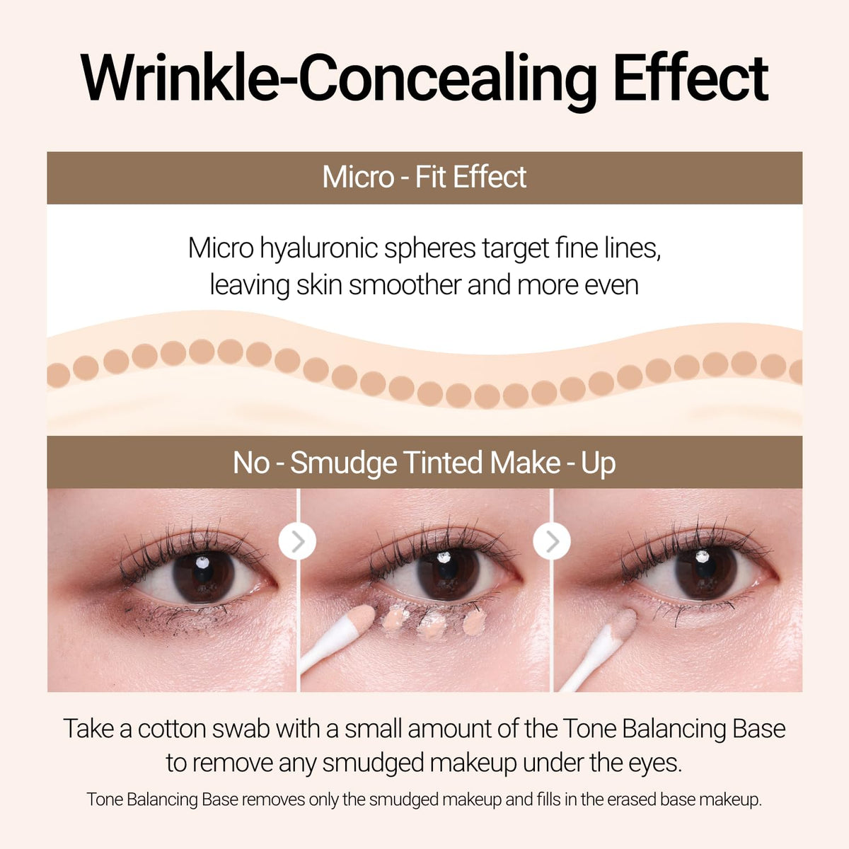 Close-up of texture on Jung Saem Mool base highlighting smooth pores and even skin