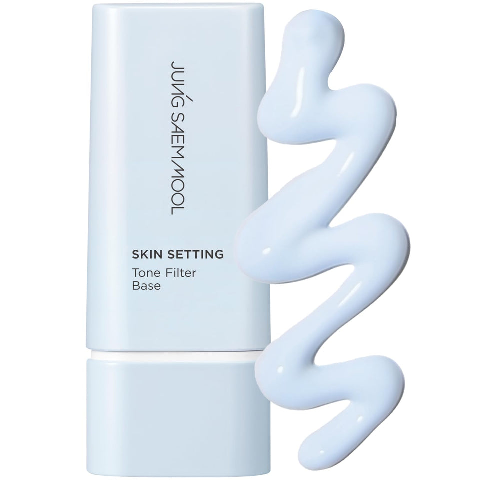 JUNG SAEM MOOL Skin Setting Tone Filter Base with blue-tone filter brightens dull yellow skin and cooler undertones