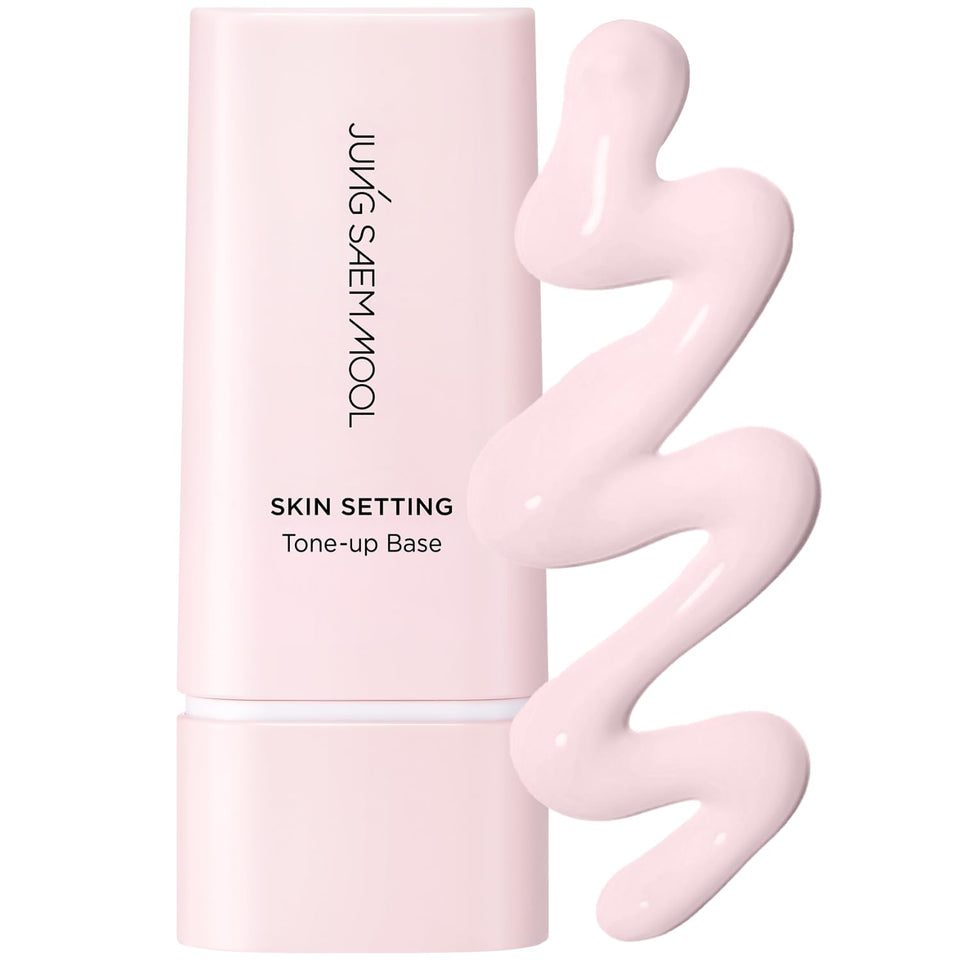 Jung Saem Mool Skin Setting Tone Up Base pink glow bottle enhances radiance for a fresh look