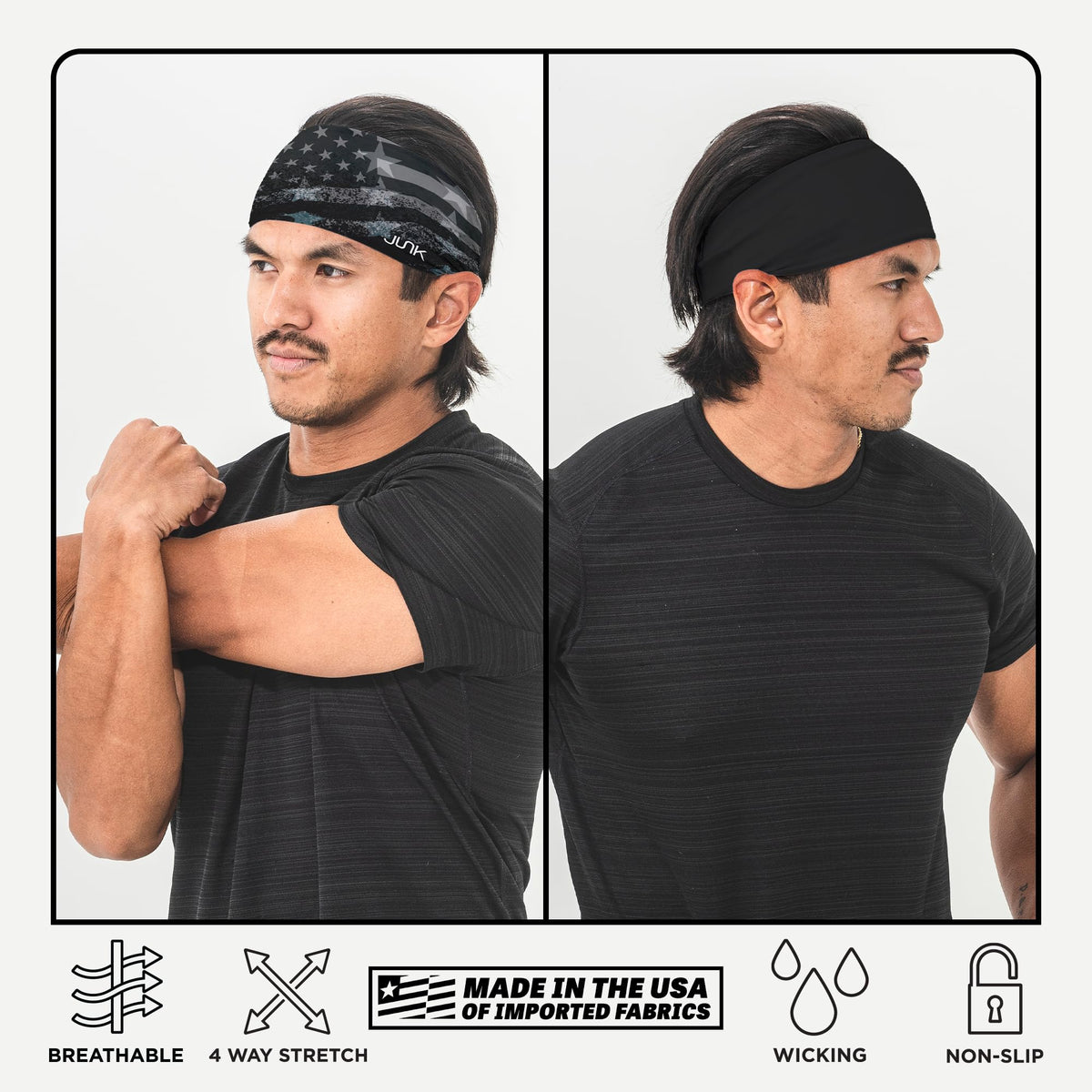 JUNK Brands Big Bang Lite Headband with UPF 50+ protection for sunny runs