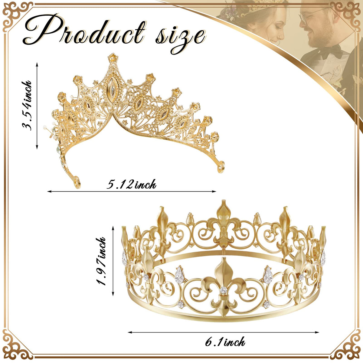 Junkin queen tiara with rhinestones for wedding elegance
