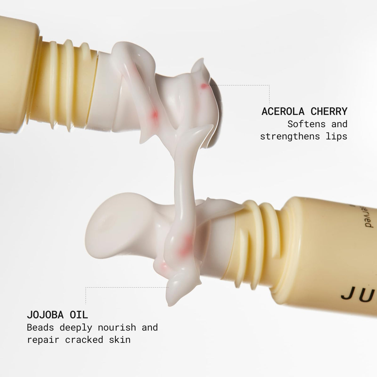 JUNO and Co Lip Milk daytime use on lips for moisture and prep.