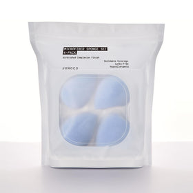 JUNO & Co. Microfiber Sponge Set package view with four silky applicators for a clean routine