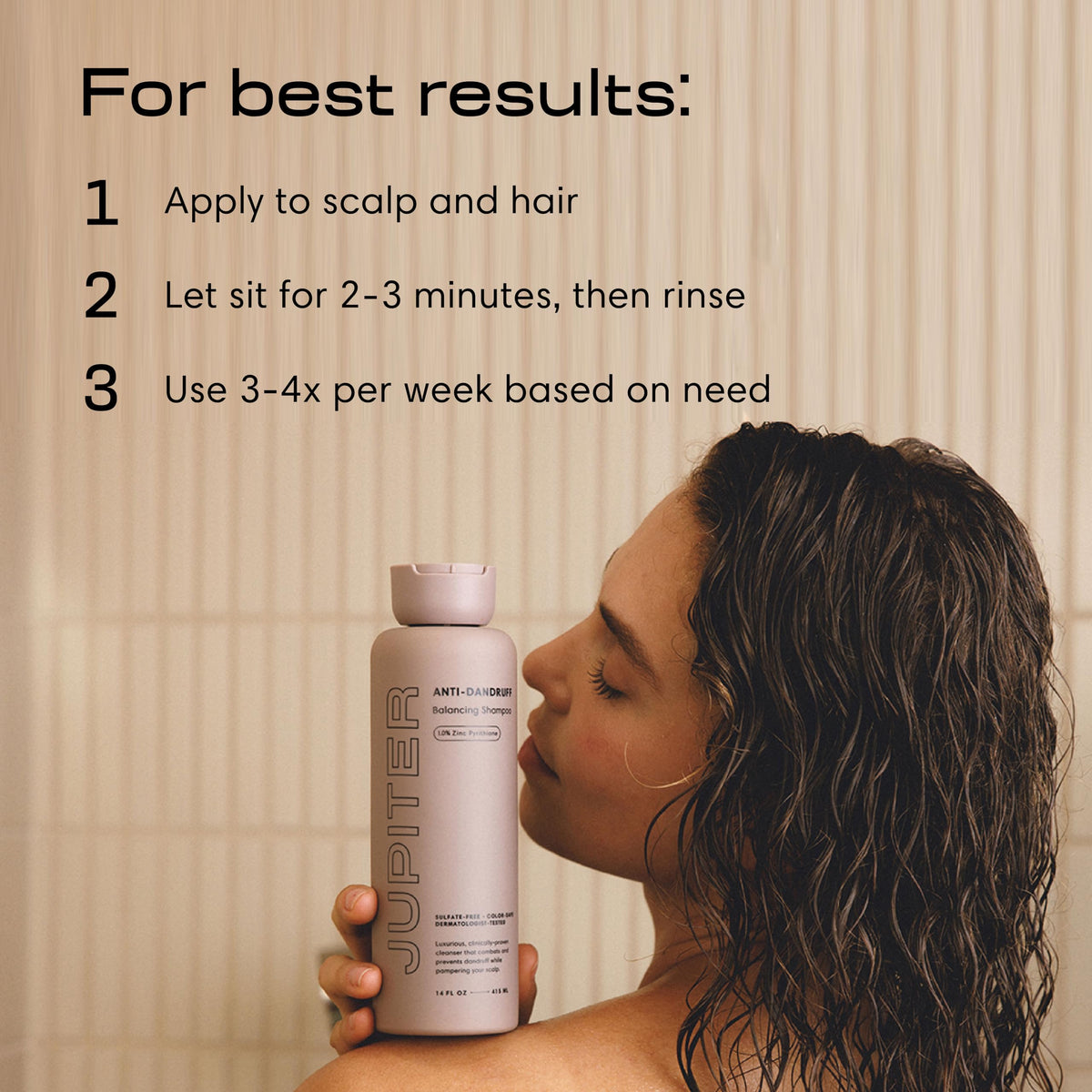 Jupiter Restoring Serum in hand demonstrates between-wash application