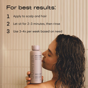 Jupiter Restoring Serum in hand demonstrates between-wash application