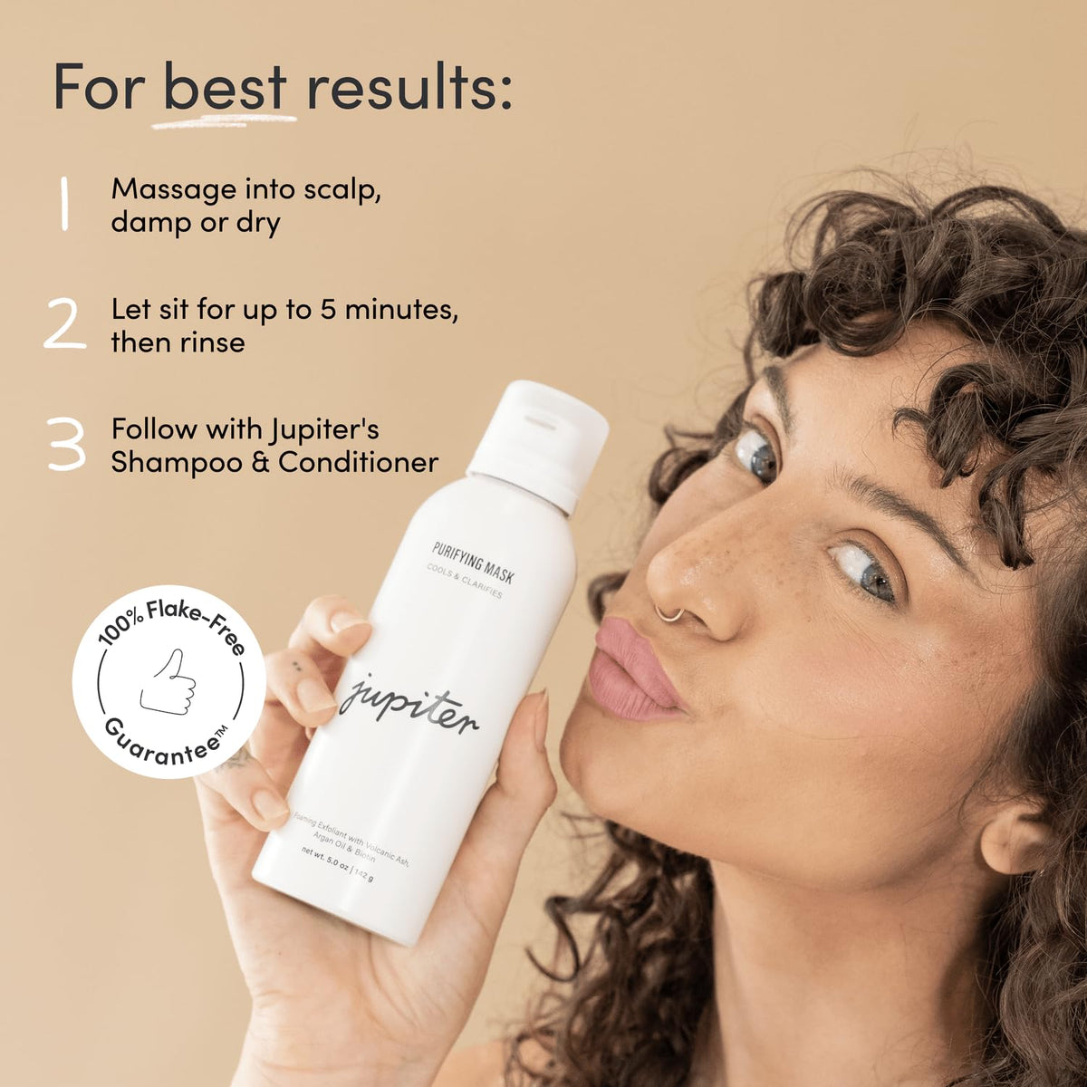 Jupiter Scalp Mask with squalane and aloe hydrates the scalp.