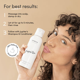 Jupiter Scalp Mask with squalane and aloe hydrates the scalp.