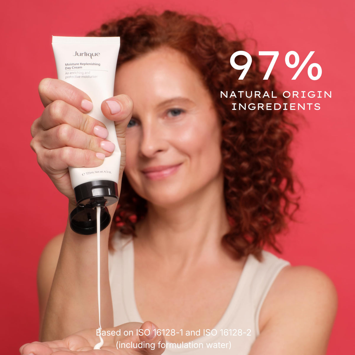 Jurlique Moisture Replenishing Face Cream in use on skin for hydration.