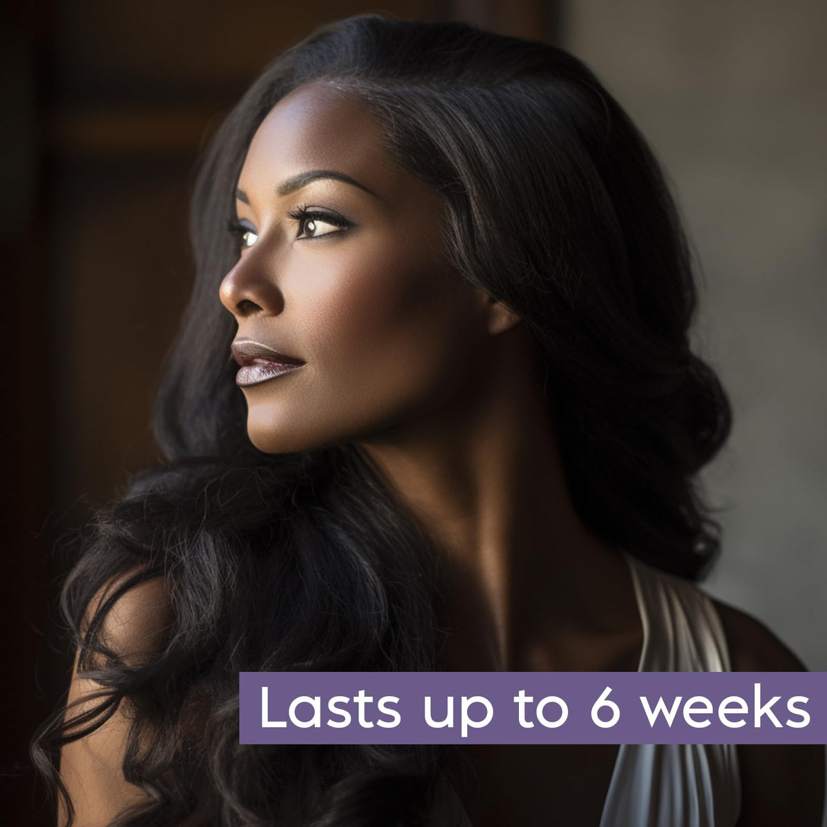 Just 5 glossy finish image highlights long-lasting shine and vibrant color.