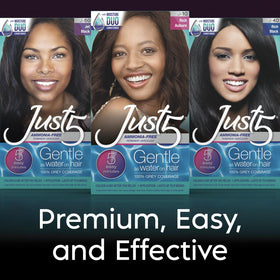 Just 5 relaxed-hair-friendly color shown on treated hair.
