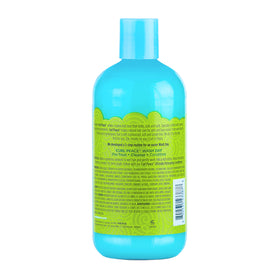 Just For Me Curl Peace Detangling Shampoo bottle back view supports smoother detangling after washing.