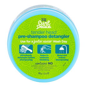 Curl Peace post-styling detangler applied after protective styles