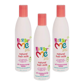 Just For Me Natural Hair Milk Lotion bottle front, lightweight hydration for kids' hair.