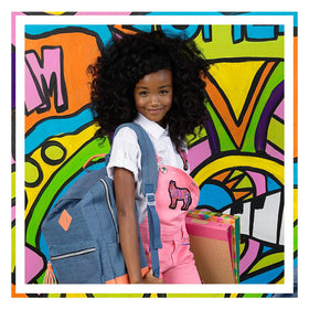 Just For Me Natural Hair Milk Lotion kid applying lotion for defined curls.
