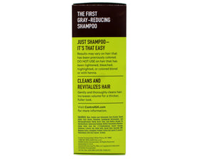 Just for Men Control GX grey reducing shampoo applied to hair for daily cleansing and color progress.