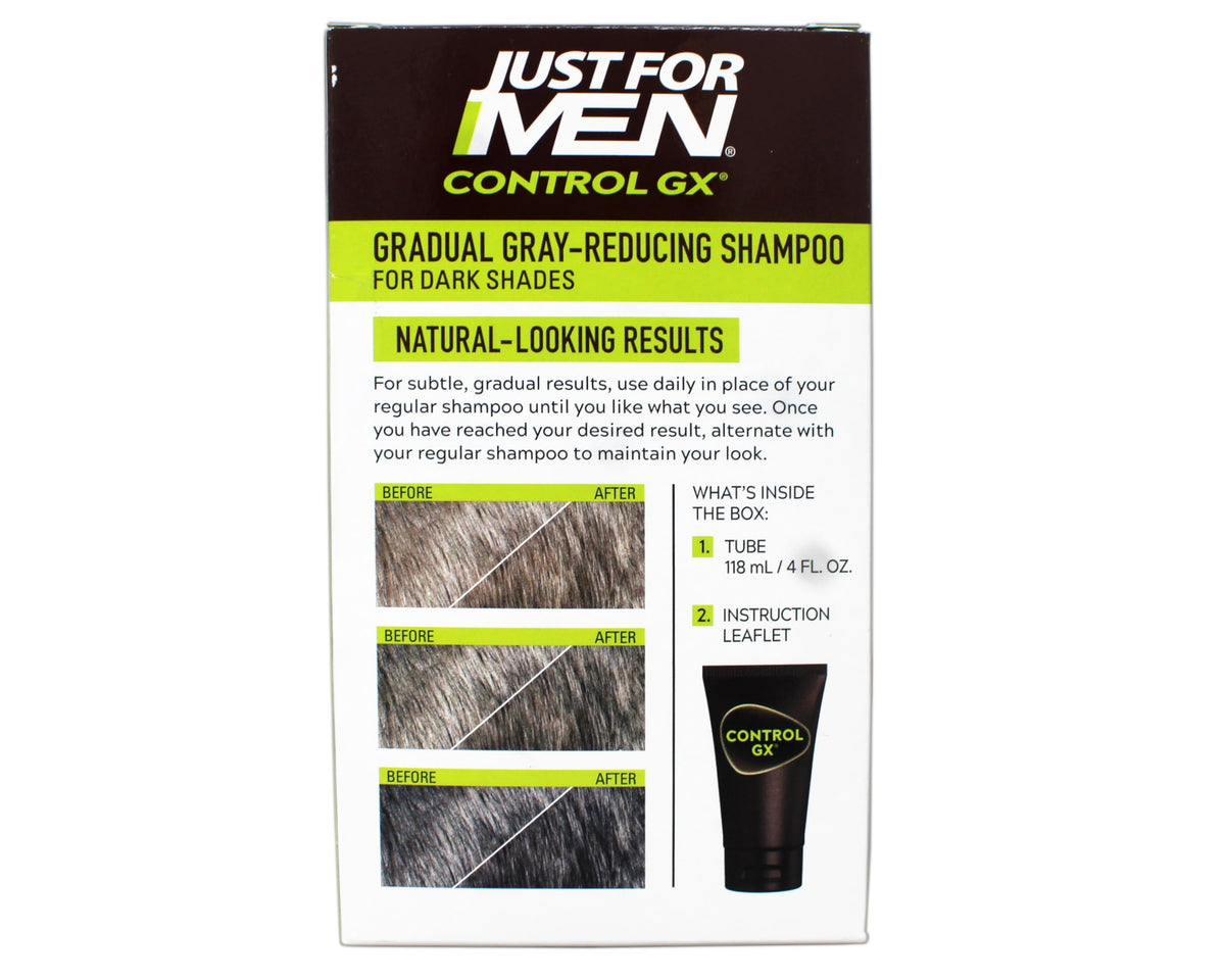 Just for Men Control GX grey reducing shampoo grey reducing lather shows gradual color development over time.