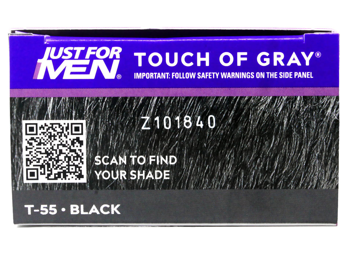 Just for Men Touch of Gray Black-Gray color cream tube ready for fast shade blend.