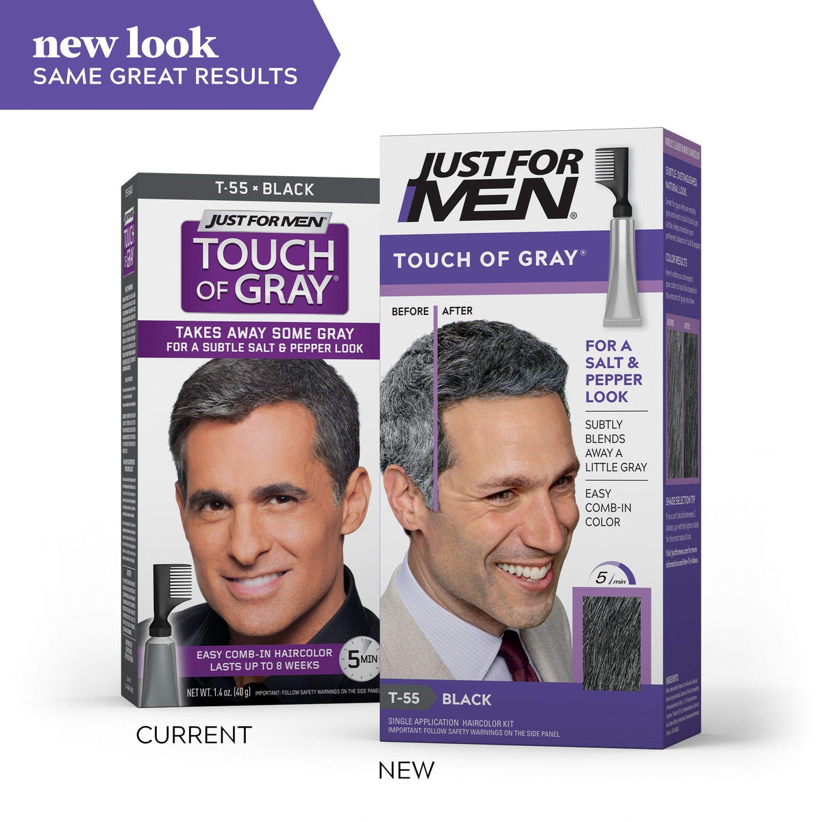 Just For Men Touch Of Gray color-cream application tube for quick, subtle gray blending