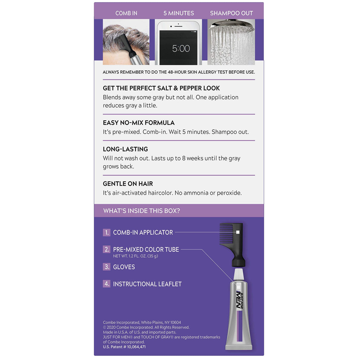 Just For Men Touch Of Gray natural-looking result on hair enhances balance