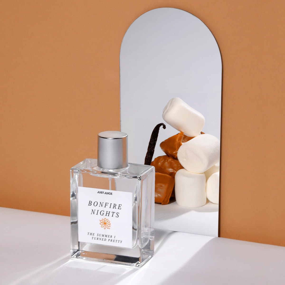 Just Juice Bonfire Nights swatch, preview warmth and spice on skin.