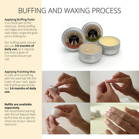 20ml eco-friendly tin keeps the finishing wax ready for on-the-go use.