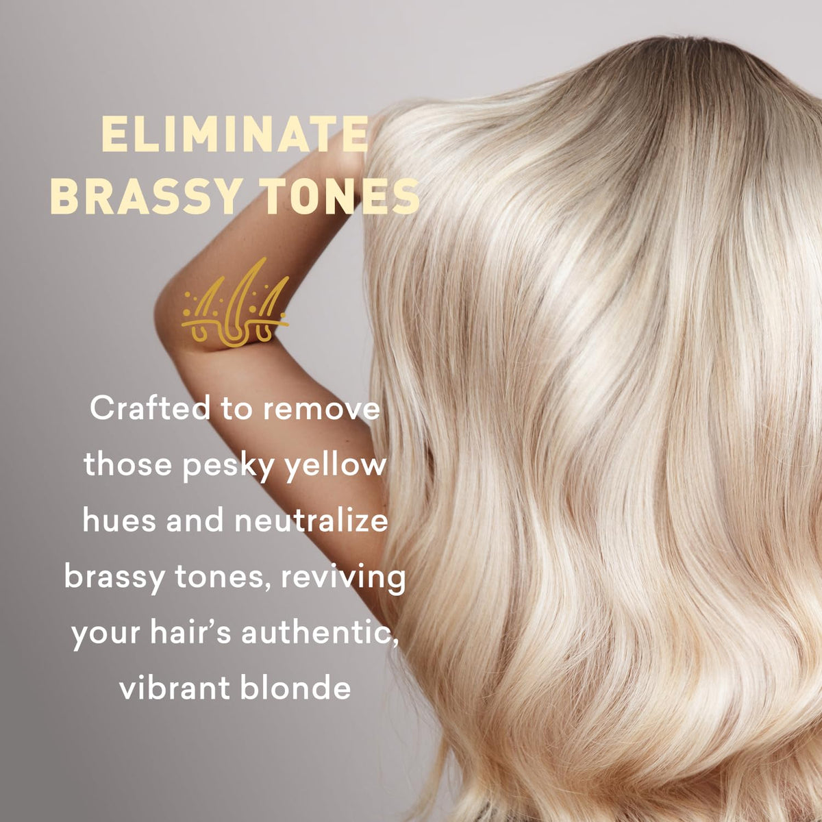 Just Nutritive Blonde Shampoo label emphasizes sulfate-free, gentle care