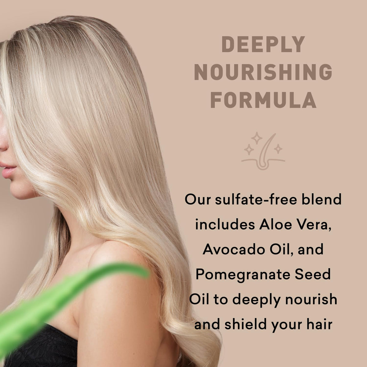 Just Nutritive Blonde Shampoo on sink reveals radiant shine potential