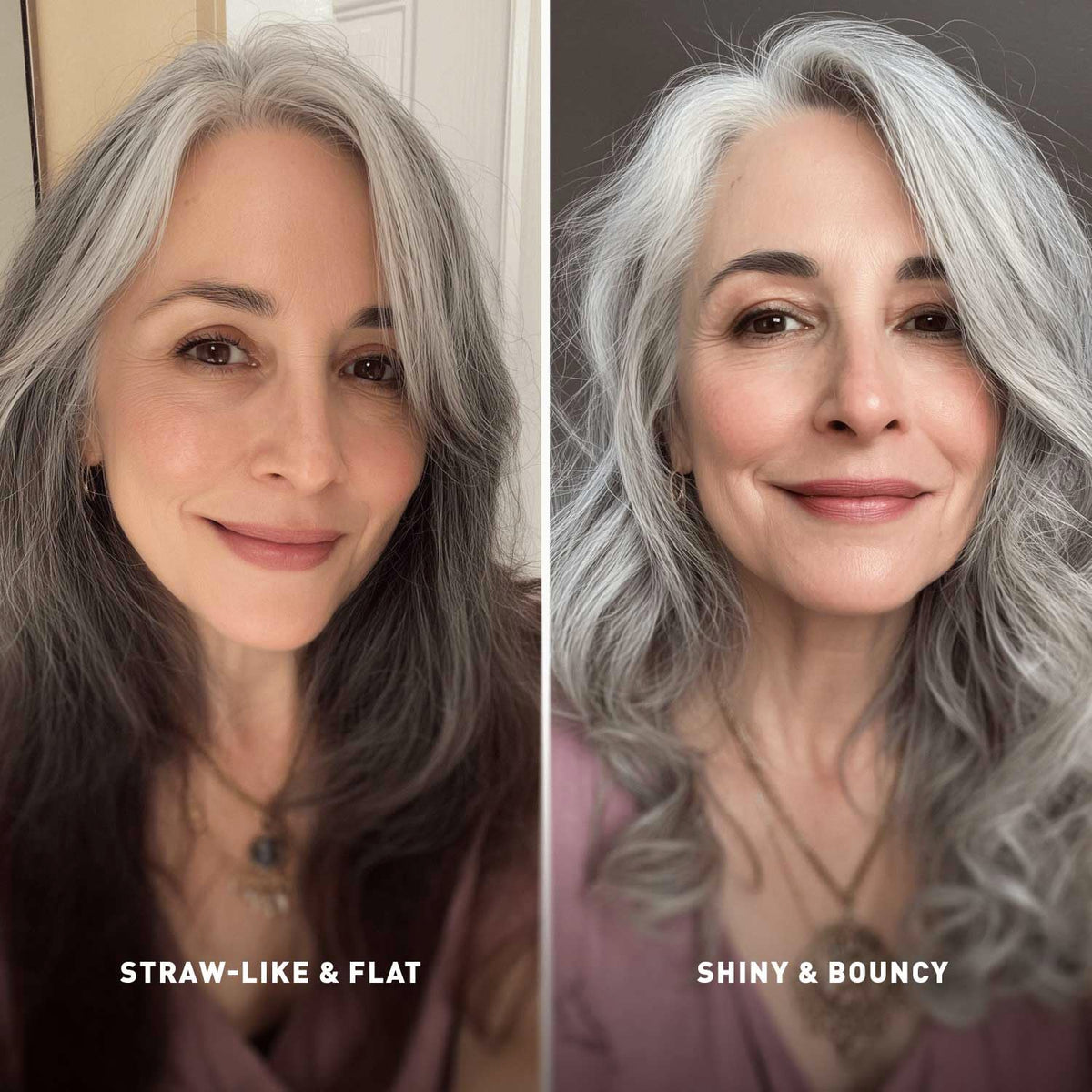 Just Nutritive color-treated hair repair image showing enhanced flexibility.