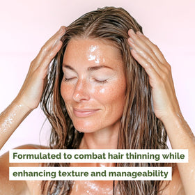 Just Nutritive conditioner ingredients visual highlights rosemary and onion oils for nourished hair
