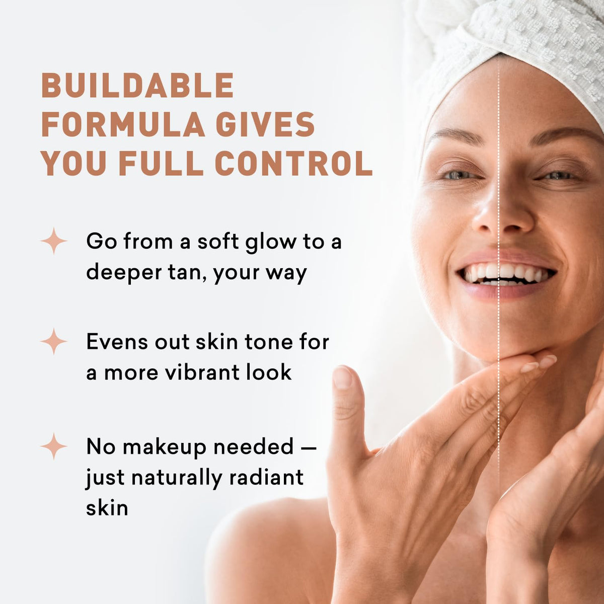 Just Nutritive daily facial application on face and neck for moisture and color.