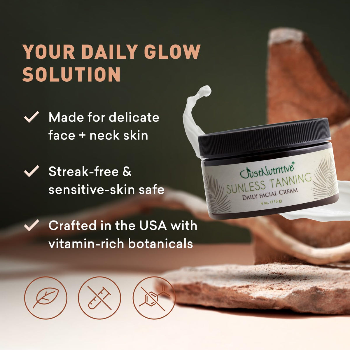 Just Nutritive citrus scent indicated for a refreshing tanning experience.