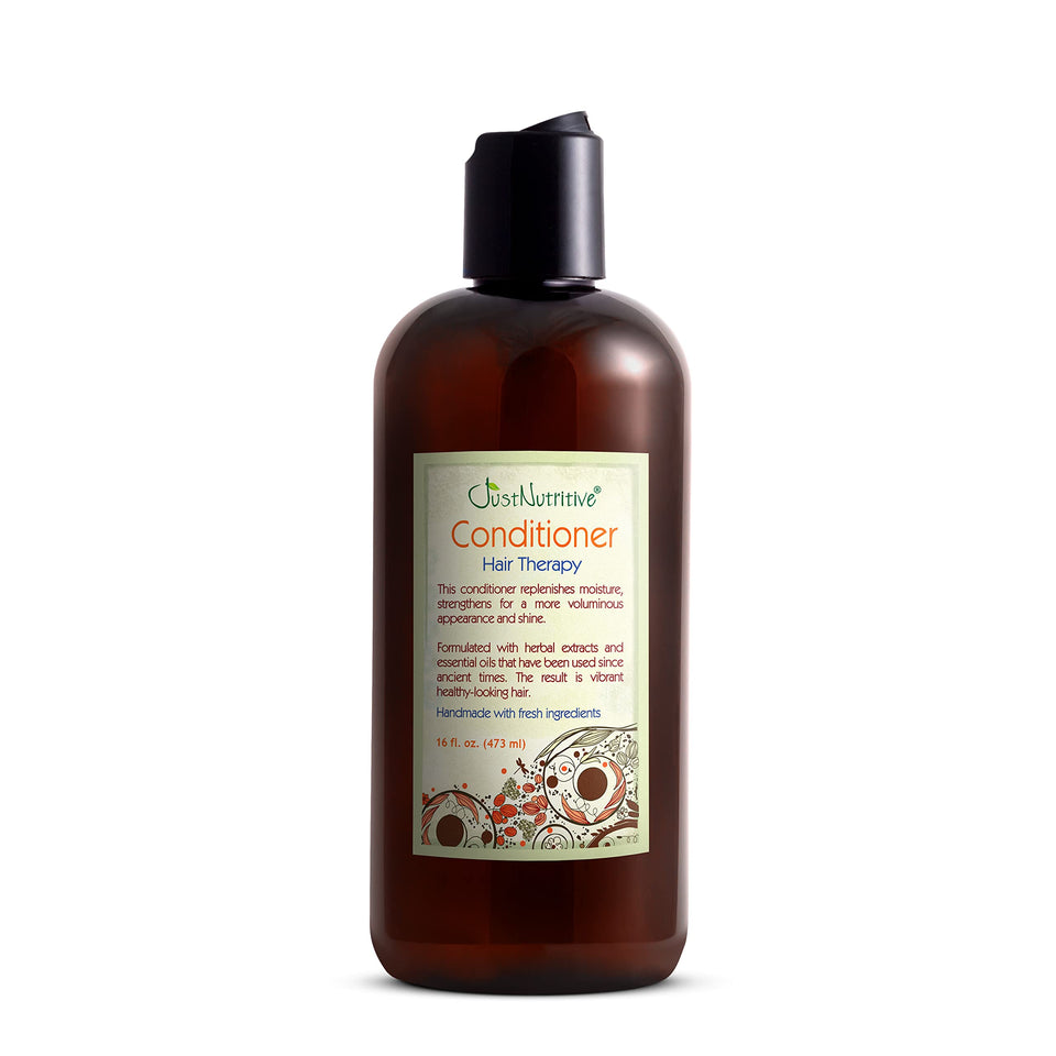 Just Nutritive Hair Loss Conditioner bottle closeup with sulfate-free nourishment for thinning hair