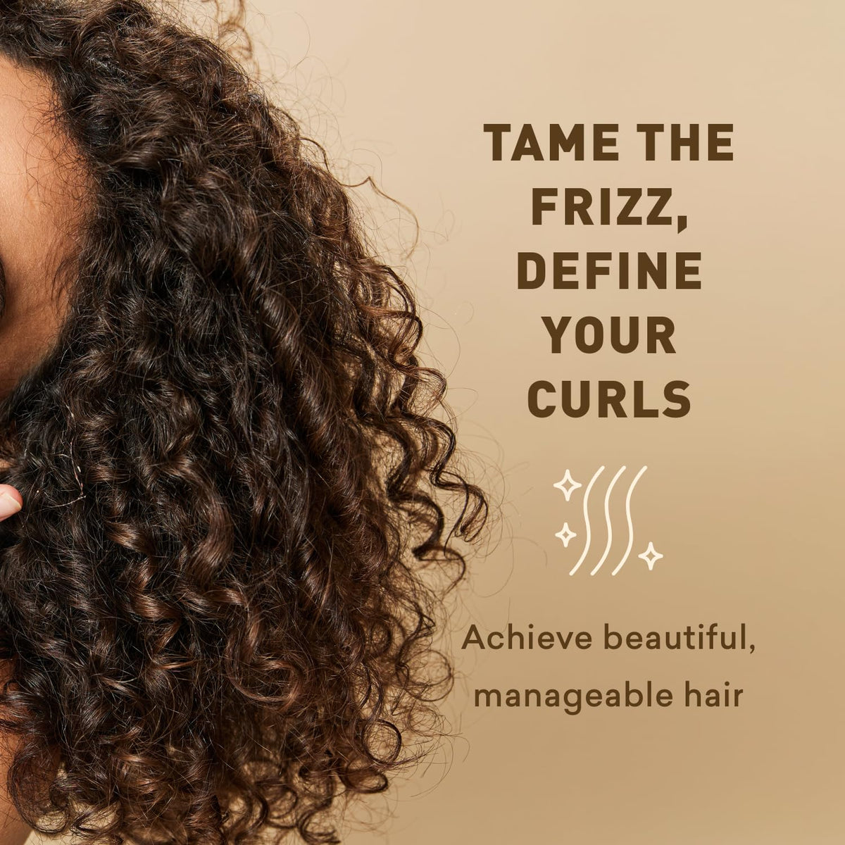 Close-up of Just Nutritive Herbal Gel defining curls without crunch