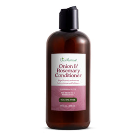 Just Nutritive onion-rosemary conditioner bottle boosts volume and fullness with natural oils