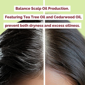 Just Nutritive Onion and Rosemary Shampoo applied to hair reveals lightweight volume.