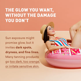 Just Nutritive sunless tanning lotion avocado and coconut oils for hydration.