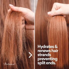 Just Nutritive shampoo label close-up highlighting sulfate-free and color-safe formula.