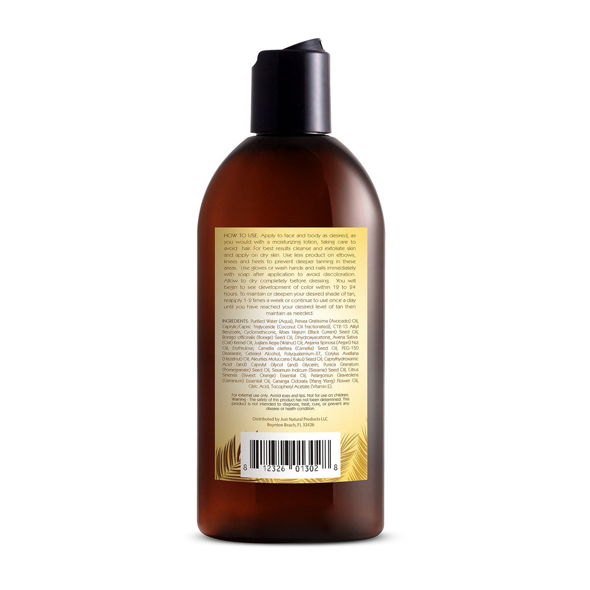 Just Nutritive sunless tanning lotion being applied smoothly for even color.