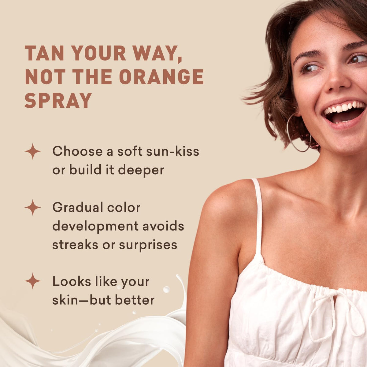 Just Nutritive sunless tanning lotion color development in 12 24 hours.