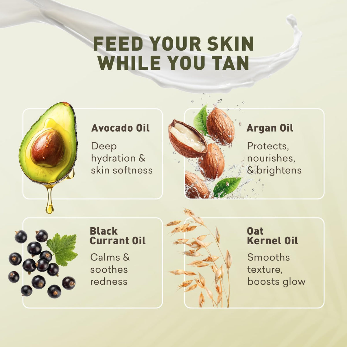 Just Nutritive sunless tanning lotion USA-made ingredients on label.