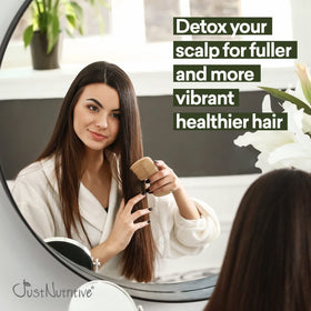 Just Nutritive Vinegar Nutritive Rinse scene ready for daily use to support hair health