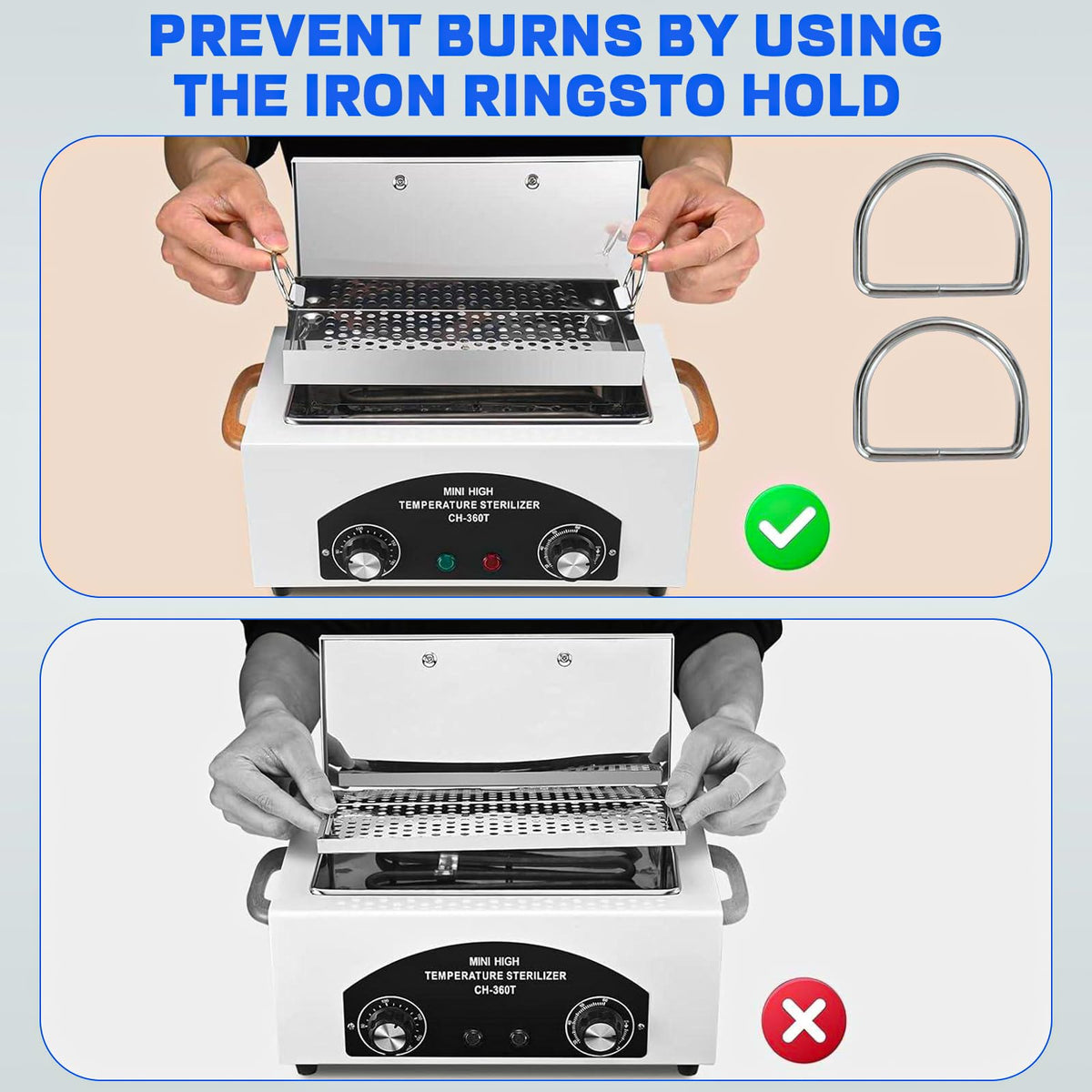 JUSTHERE Autoclave anti-slip base keeps the unit stable during use.
