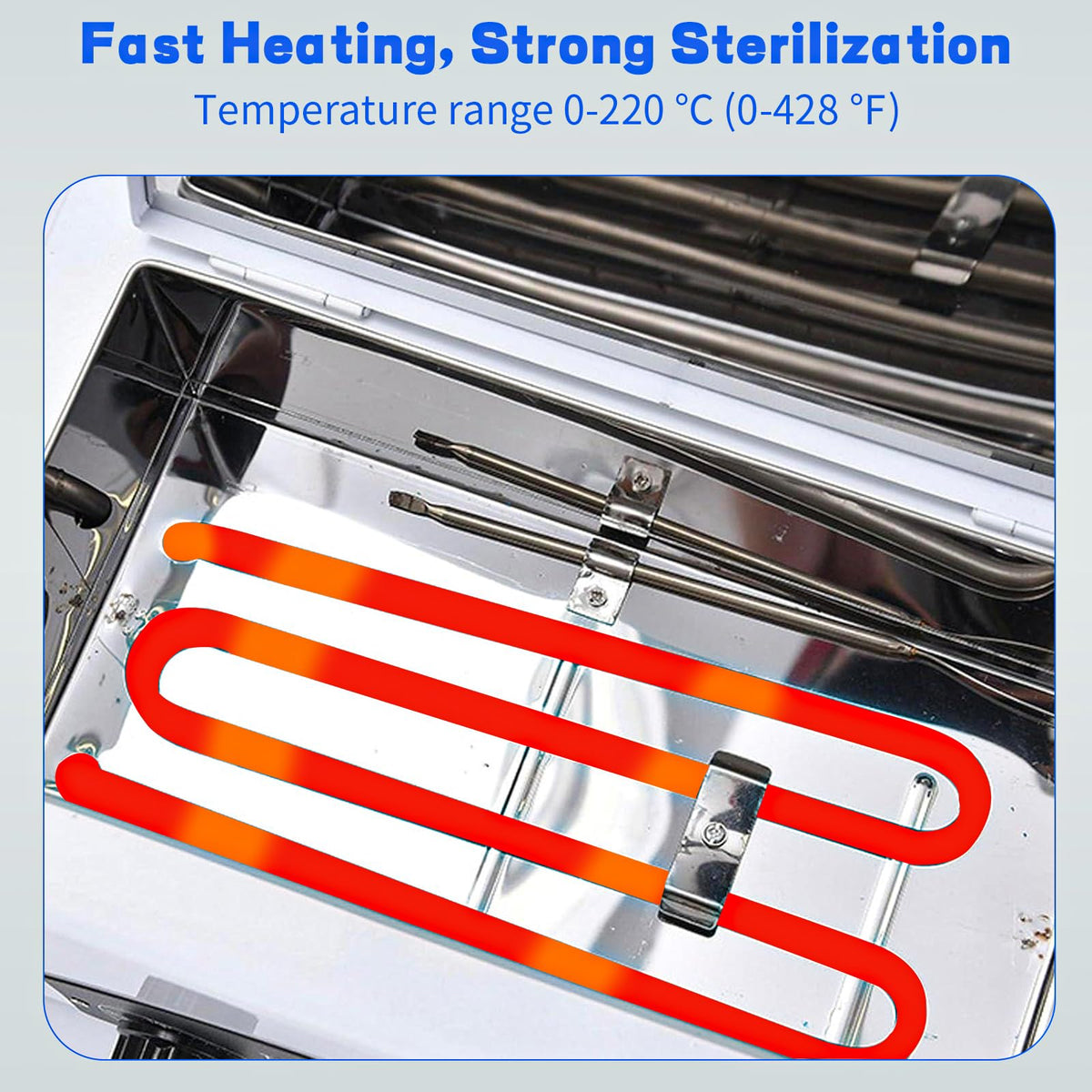 JUSTHERE Autoclave capacity 1.5L handles several tools per cycle.