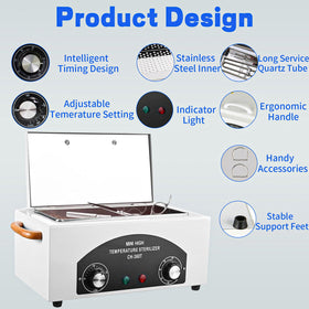 JUSTHERE Autoclave control dial showing simple one-dial operation for quick cycles.