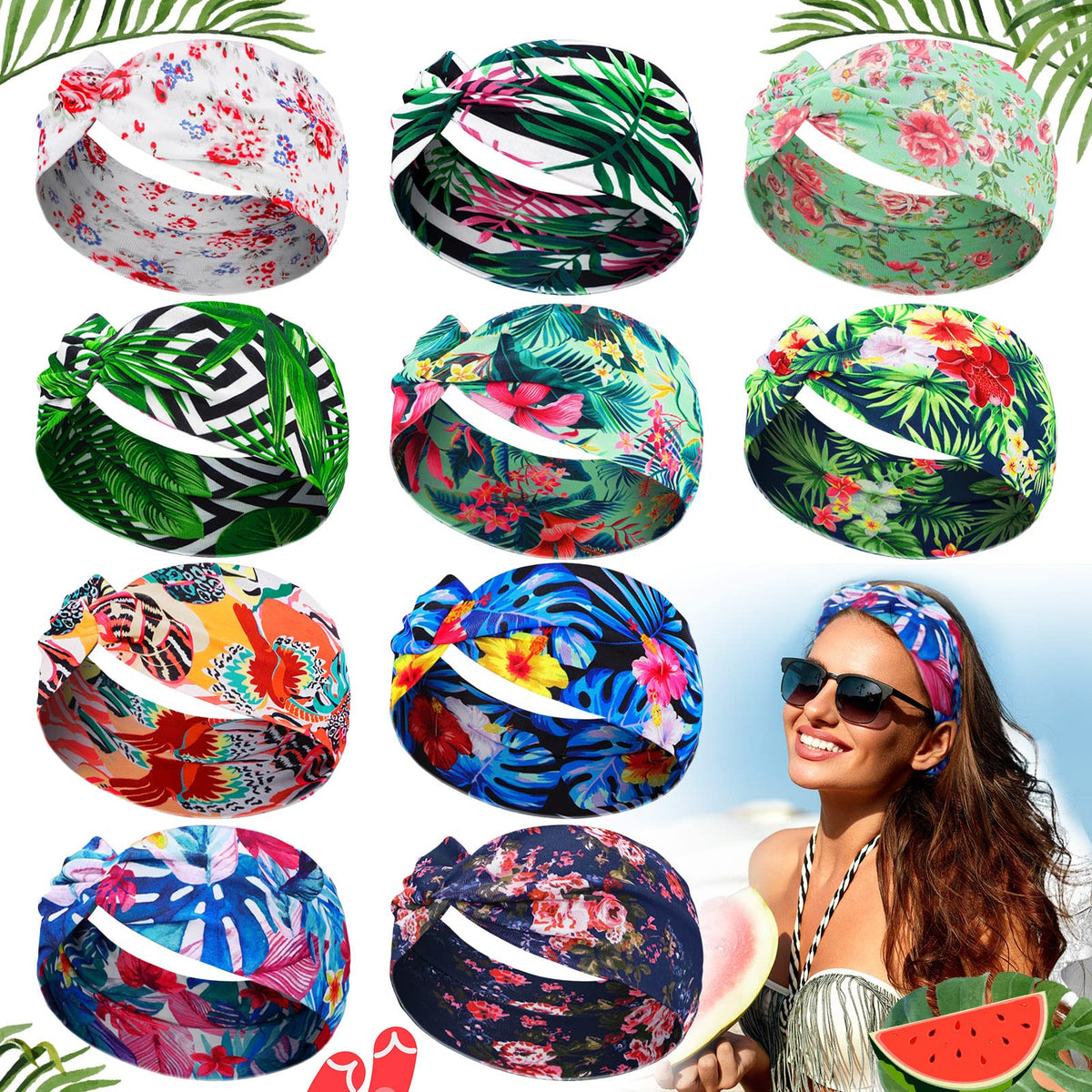 Jutom 10-pcs headbands set offers vibrant colors for versatile outfits.