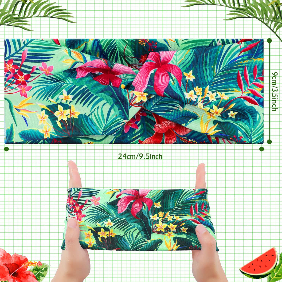 Jutom floral vintage headwrap brings boho charm to daily styling.