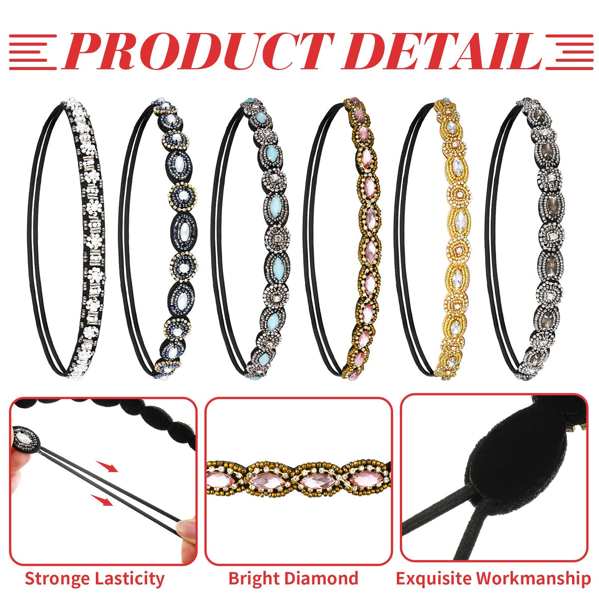 Jutom crystal headband worn in hair for an elegant evening style