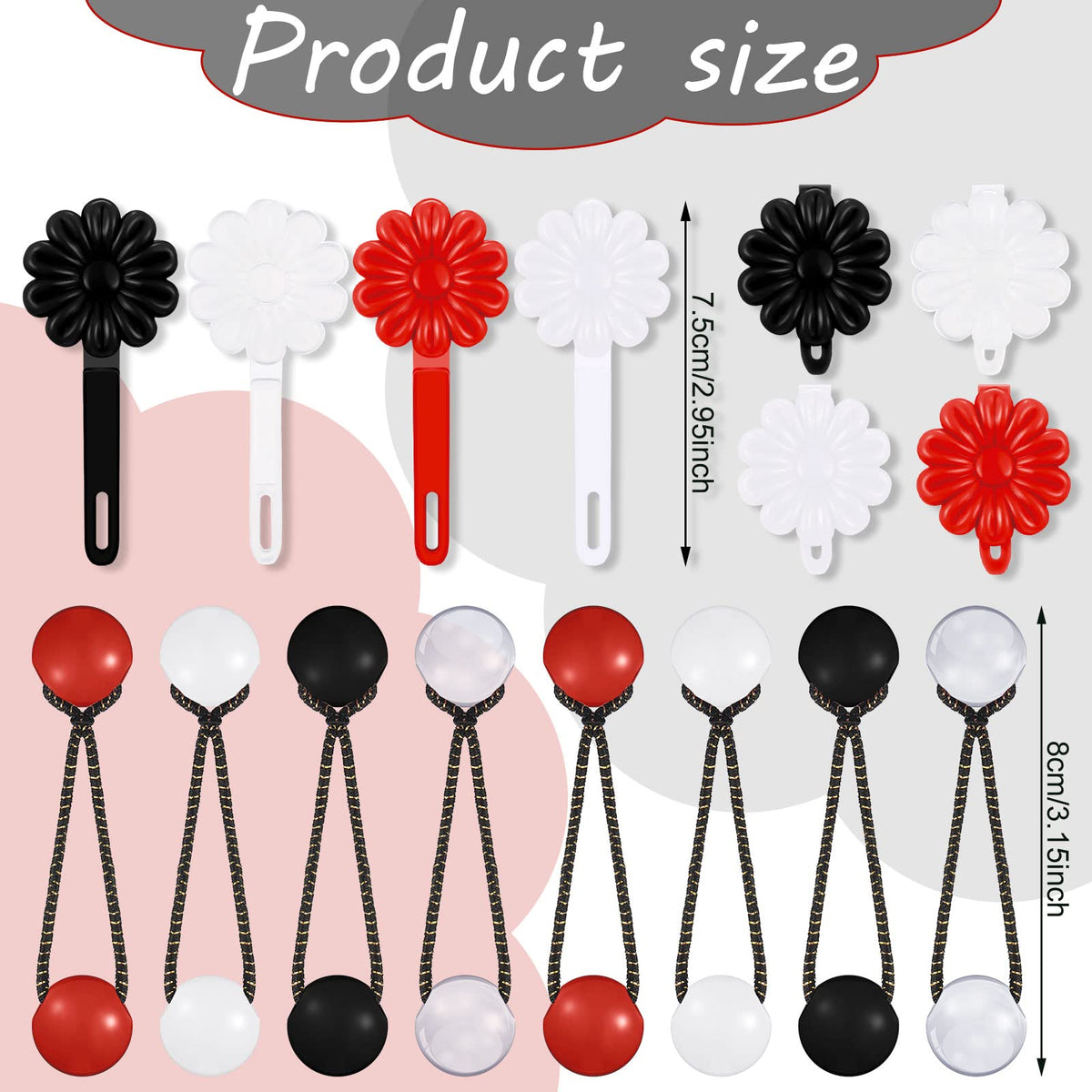 Jutom self hinge hair ties in multiple colors for secure wear