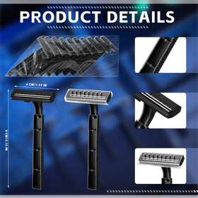 Jutom twin blade razors with stainless steel design for quick, comfortable shaving.